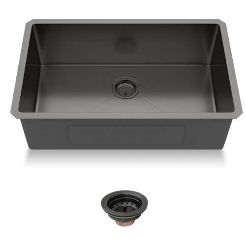 Lordear 30" L x 18" W Undermount Kitchen Sink Gunmetal Black Single